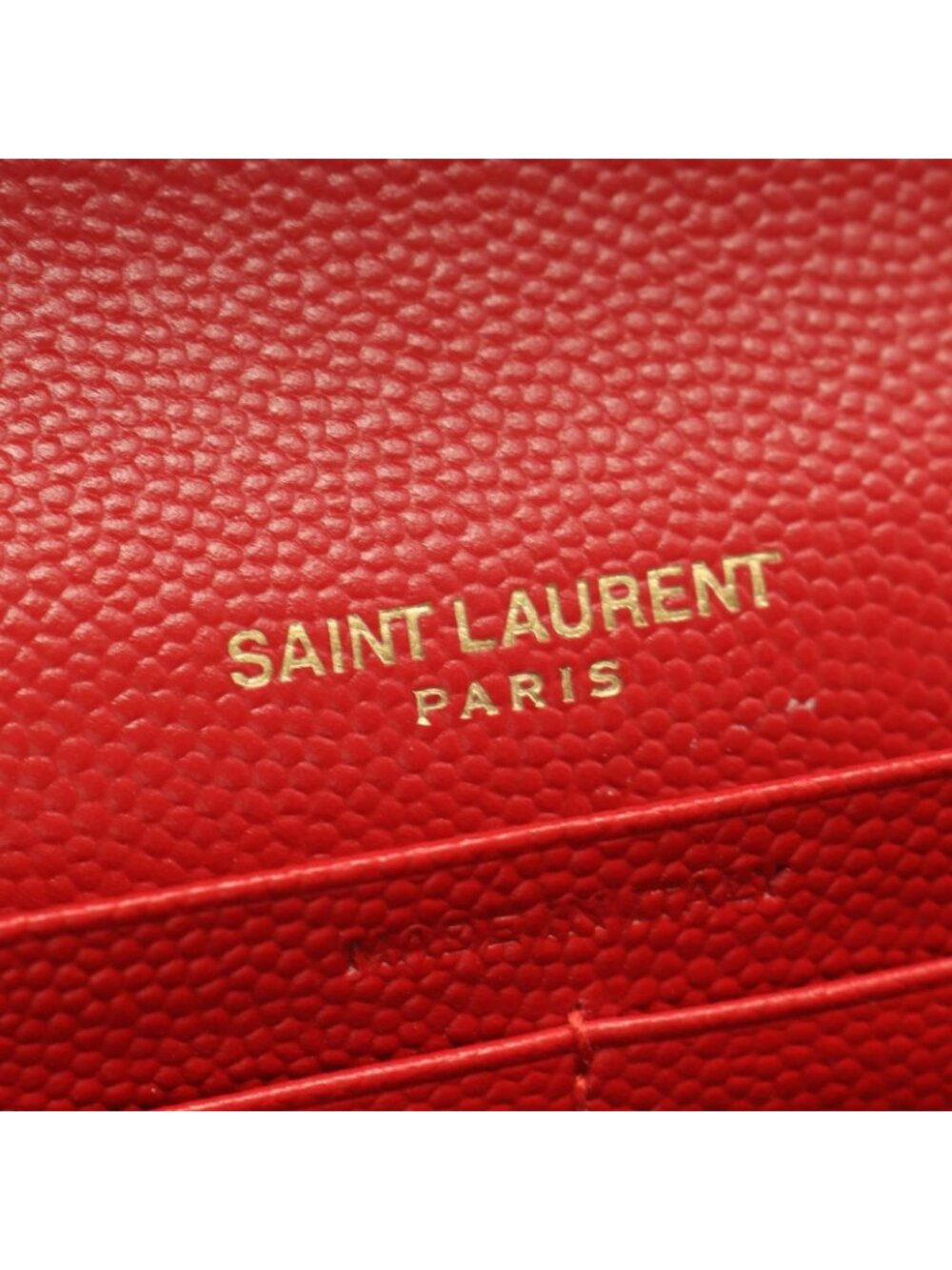 Saint Laurent Paris Bifold Wallet Monogram Red Leather Cassandra Matelasse - Picture 4 of 9